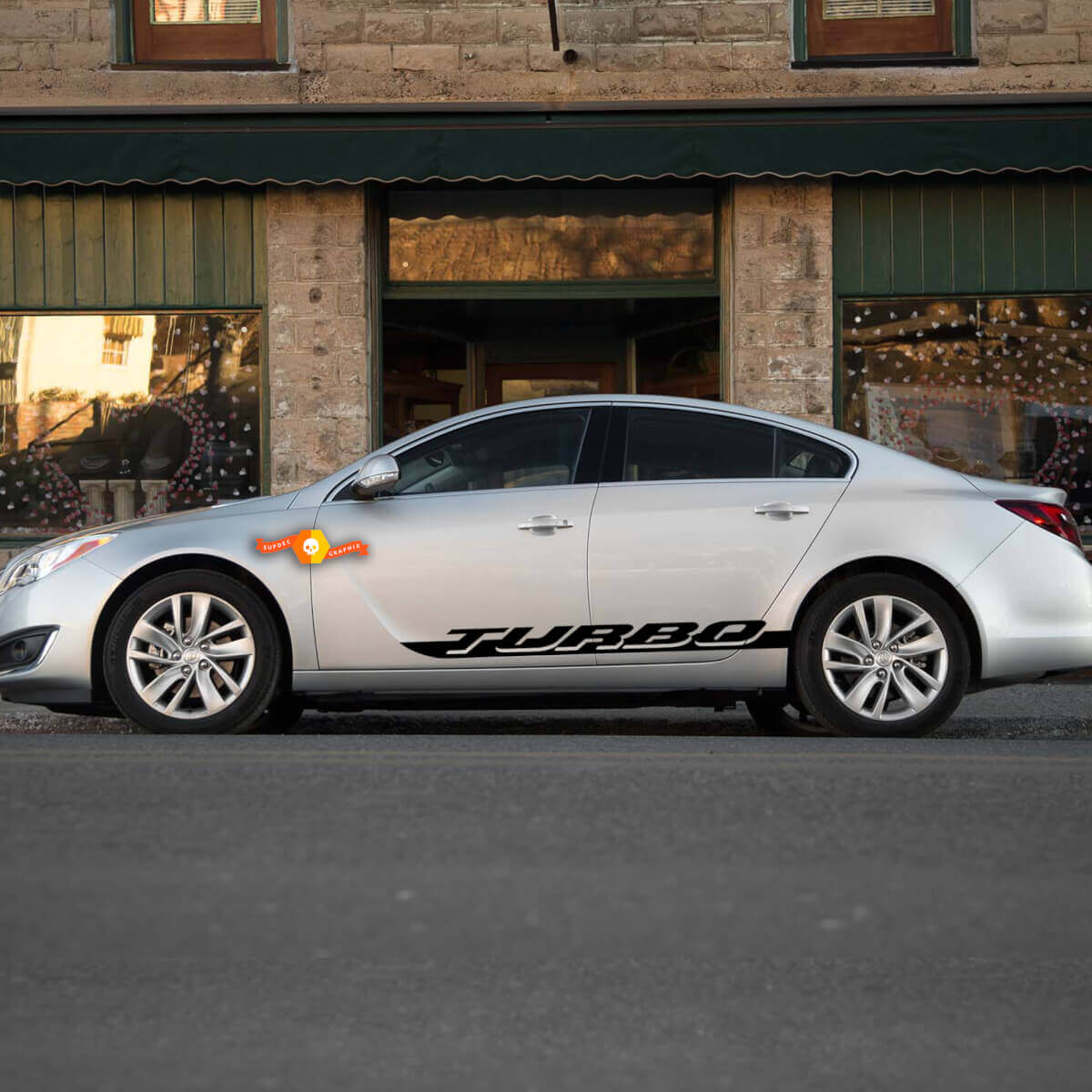 Racing Turbo rocker panel stripes vinilo calcomanías pegatinas para Buick 2014 regal

