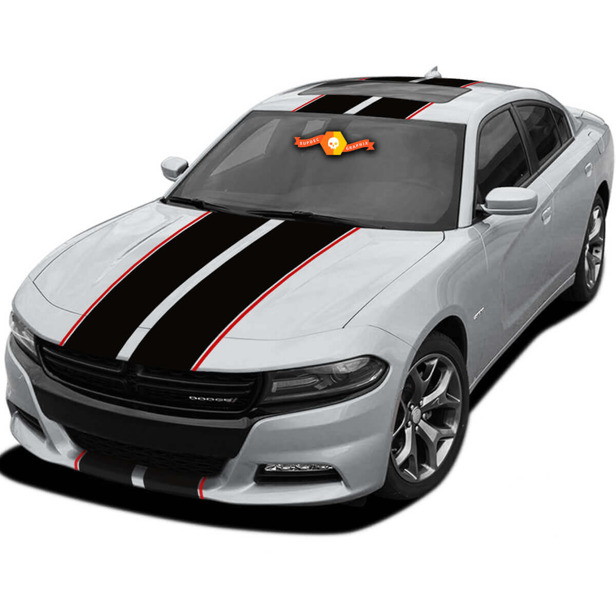 Kit de Vinilos con Rayas Twin Rally Over the Car para Dodge Charger
