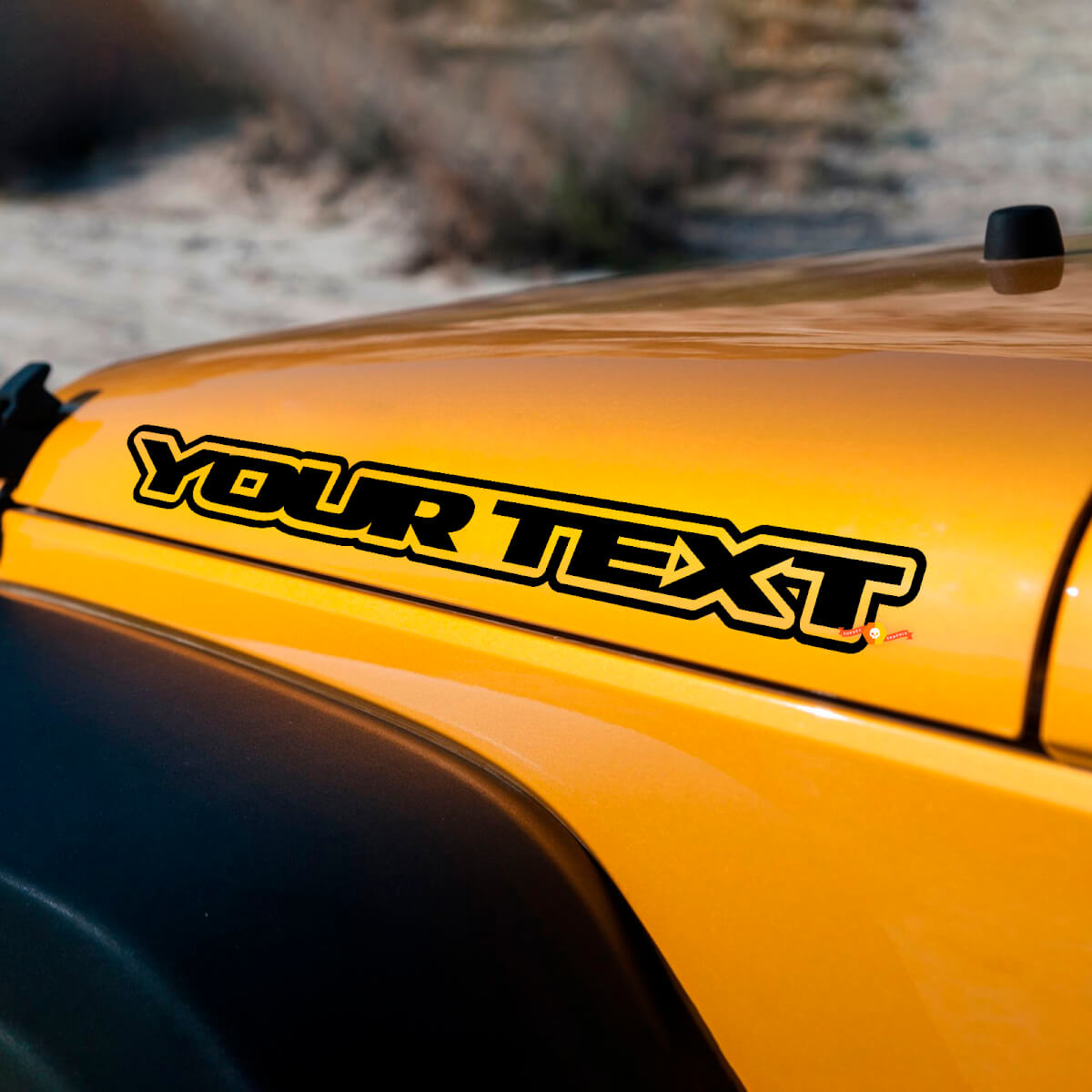 Jeep WRANGLER capucha contorno pegatinas vinilo calcomanías JK TJ YJ CJ par
