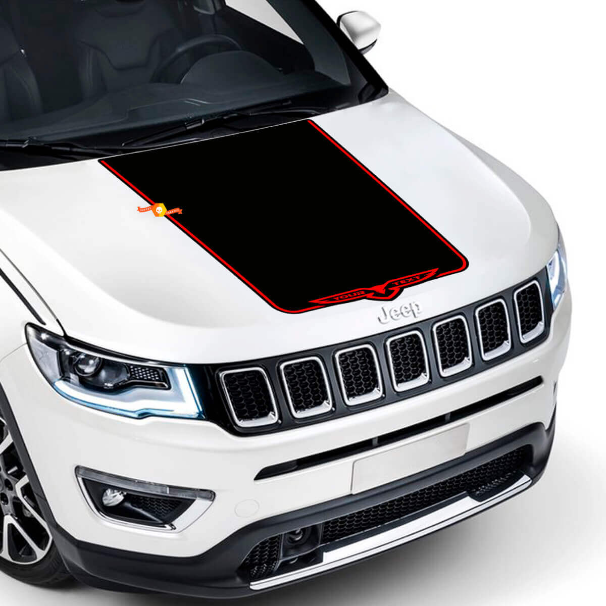 Vinilo adhesivo personalizado estilo halcón para capó Jeep Compass Trailhawk 2017-2020
