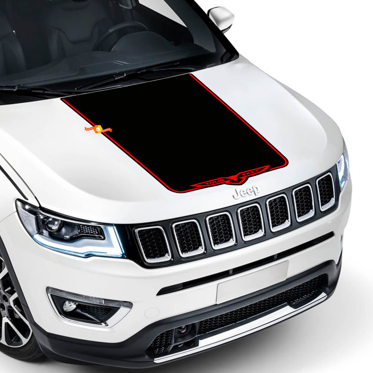 2017 2018 2019 2020 Jeep Compass Latitude TRAILHAWK calcomanía de vinilo para capó pegatina raya gráfica vinilo envolvente de alta calidad
