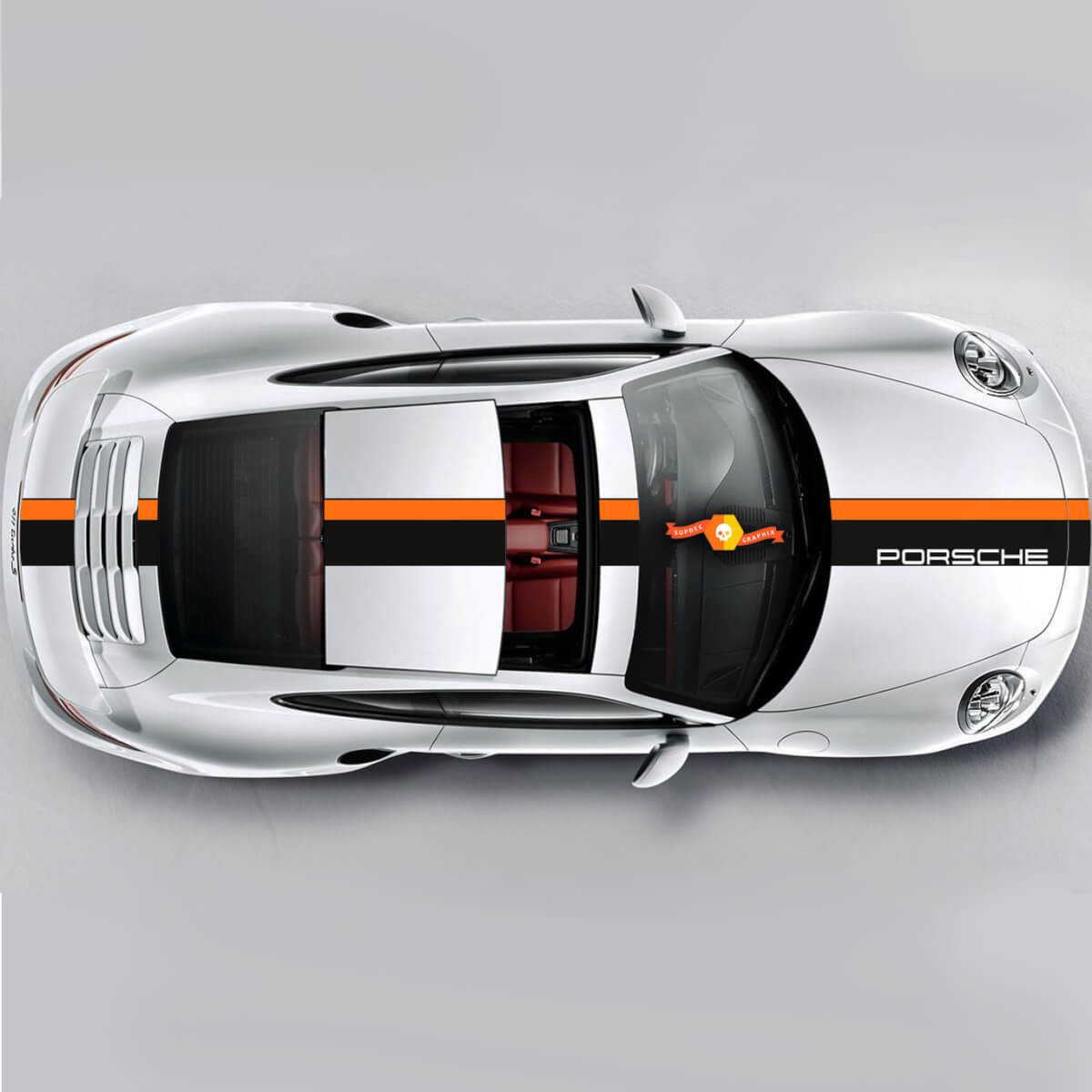 Set Calcomanías De Pegatinas Gráficas De Rayas Para Porsche Carrera Cayman Boxster O Cualquier Porsche
