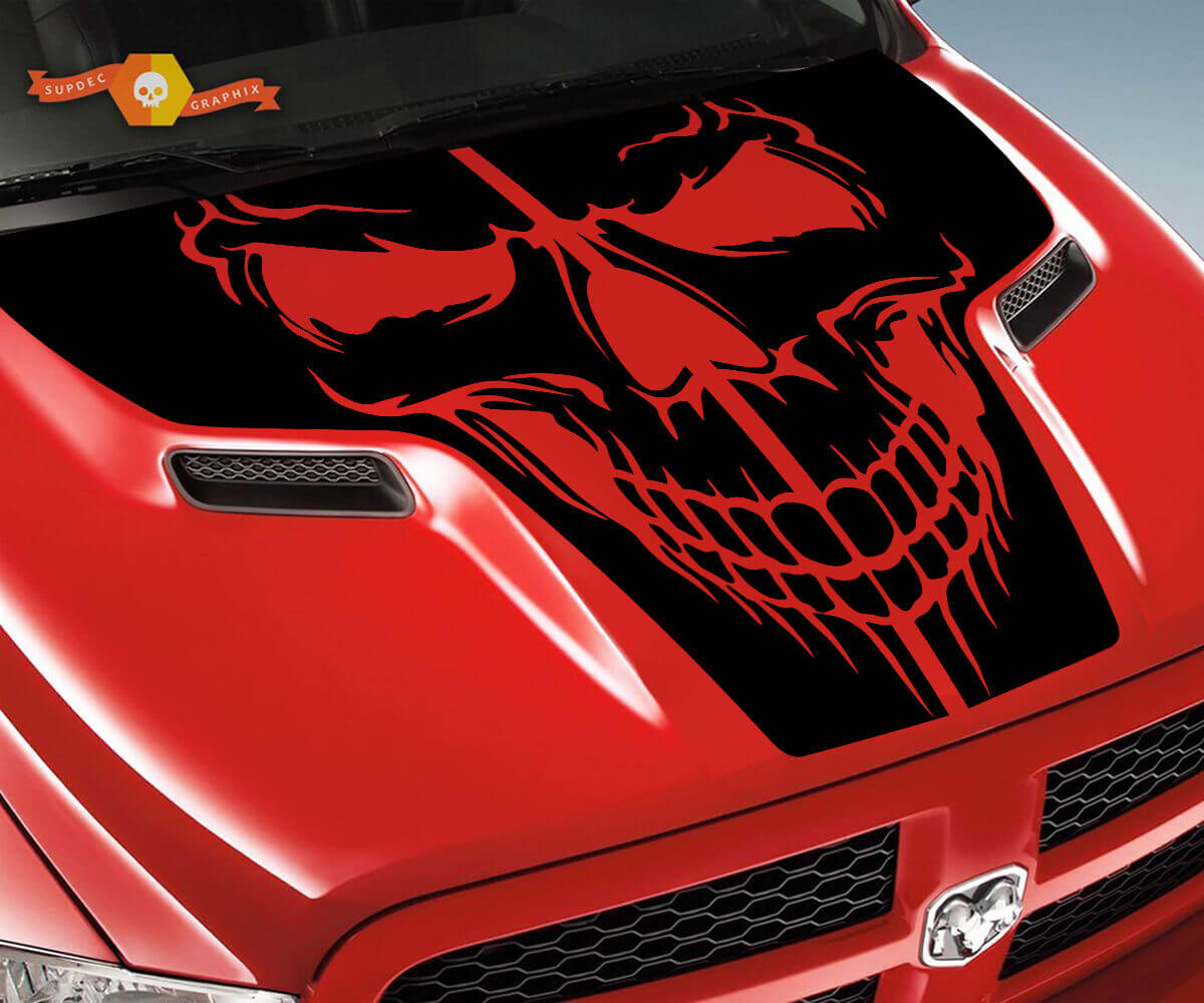 Calcomanía de vinilo con calavera para capó Dodge Ram 1500 2500 Rebel