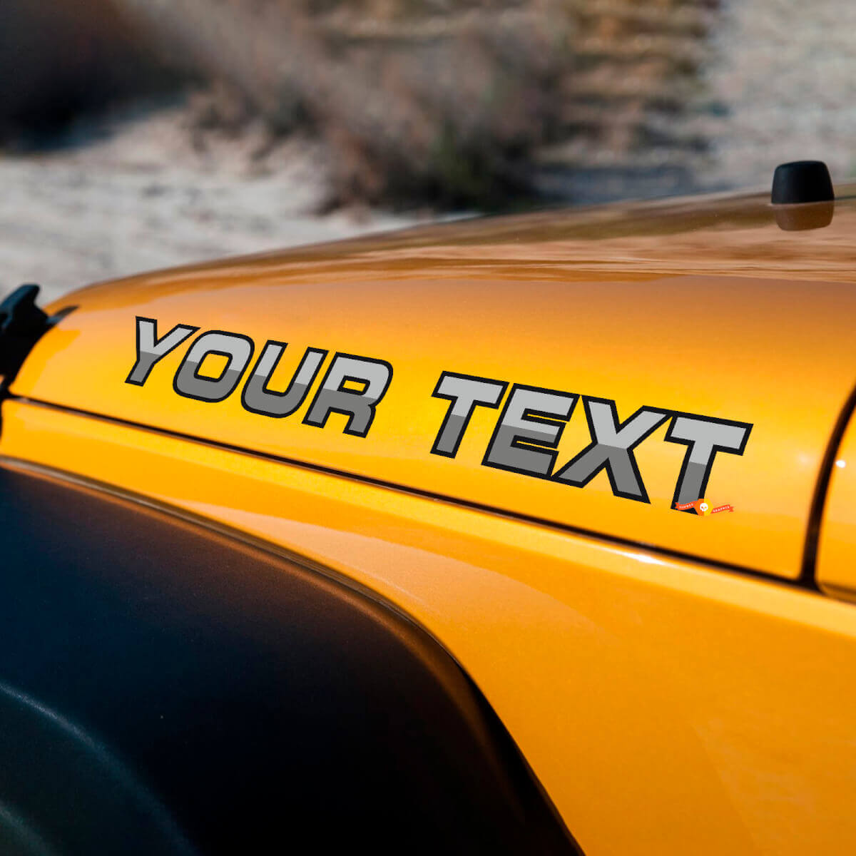 Vinilo adhesivo personalizado de dos colores para capó de Jeep Wrangler Rubicon