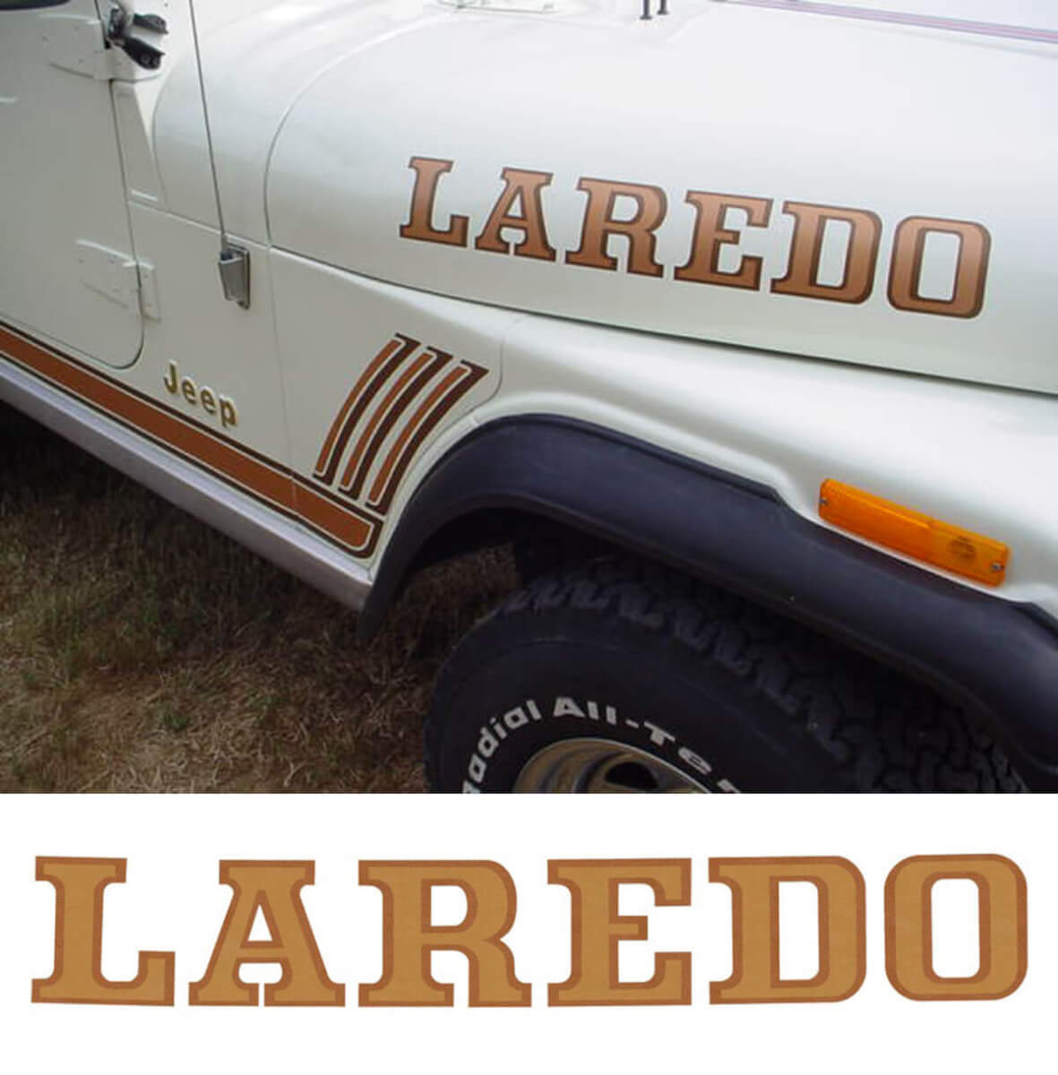 Juego de pegatinas laterales de vinilo para capó Laredo para Jeep Wrangler Rubicon