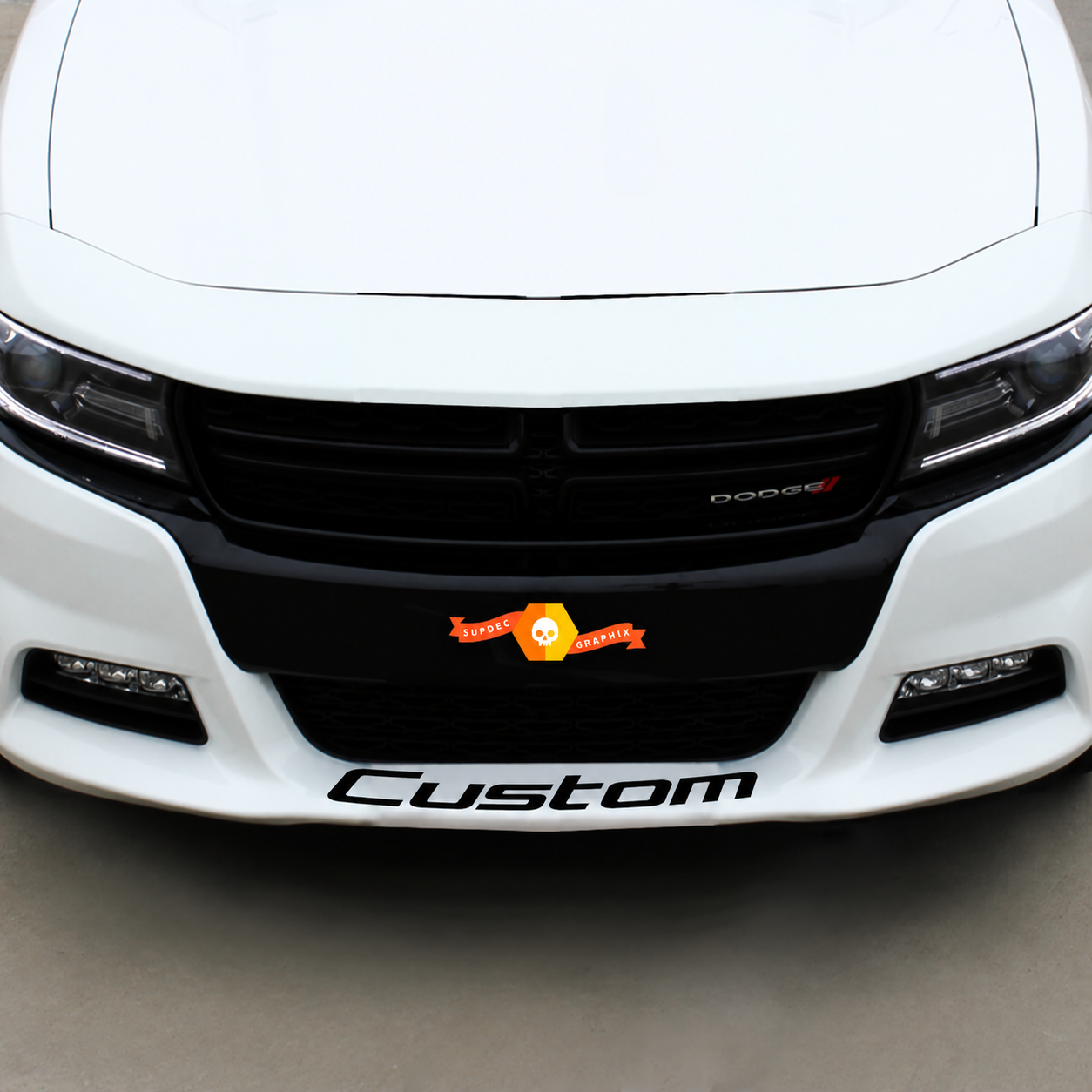 Custom Lettering — Adhesivo de vinilo (parachoques delantero) para Dodge Charger