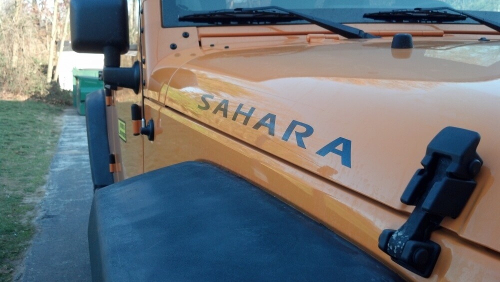 2 pegatinas de vinilo Sahara Jeep Wrangler Rubicon CJ TJ YJ JK XJ