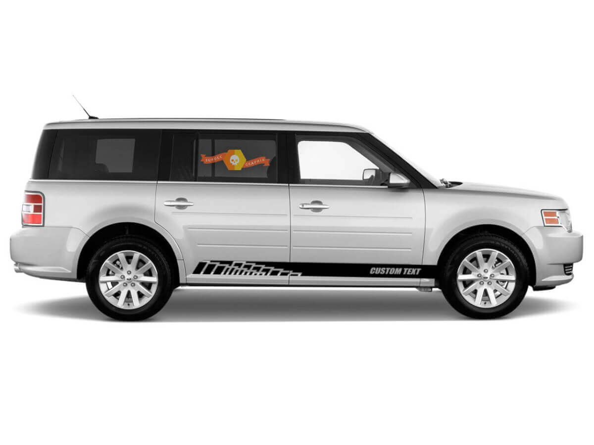 2x lado Ford Flex vinilo rayas cuerpo calcomanía vinilo gráficos pegatina texto personalizado estilo 3
