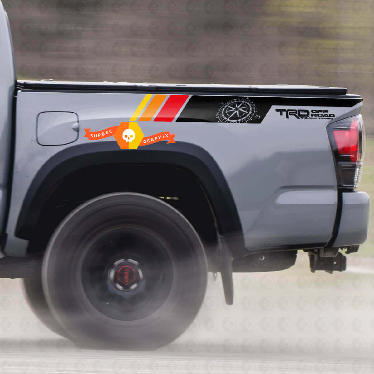 Pegatina de vinilo estilo vintage TRD para el lateral de la caja de Toyota Tacoma 2005-2020