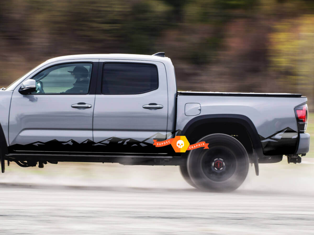 Toyota Tacoma Side Door Rocker Panel Mountain Calcomanía Calcomanía Crew Regular Extended Cab Cuerpo completo
