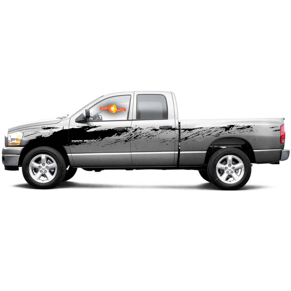 Splash Mud Dirt 4x4 Puertas laterales de la cama Pickup Distressed Grunge Truck Car Vinilo Gráfico Calcomanía Etiqueta Mesita de noche f-150 tundra ram
