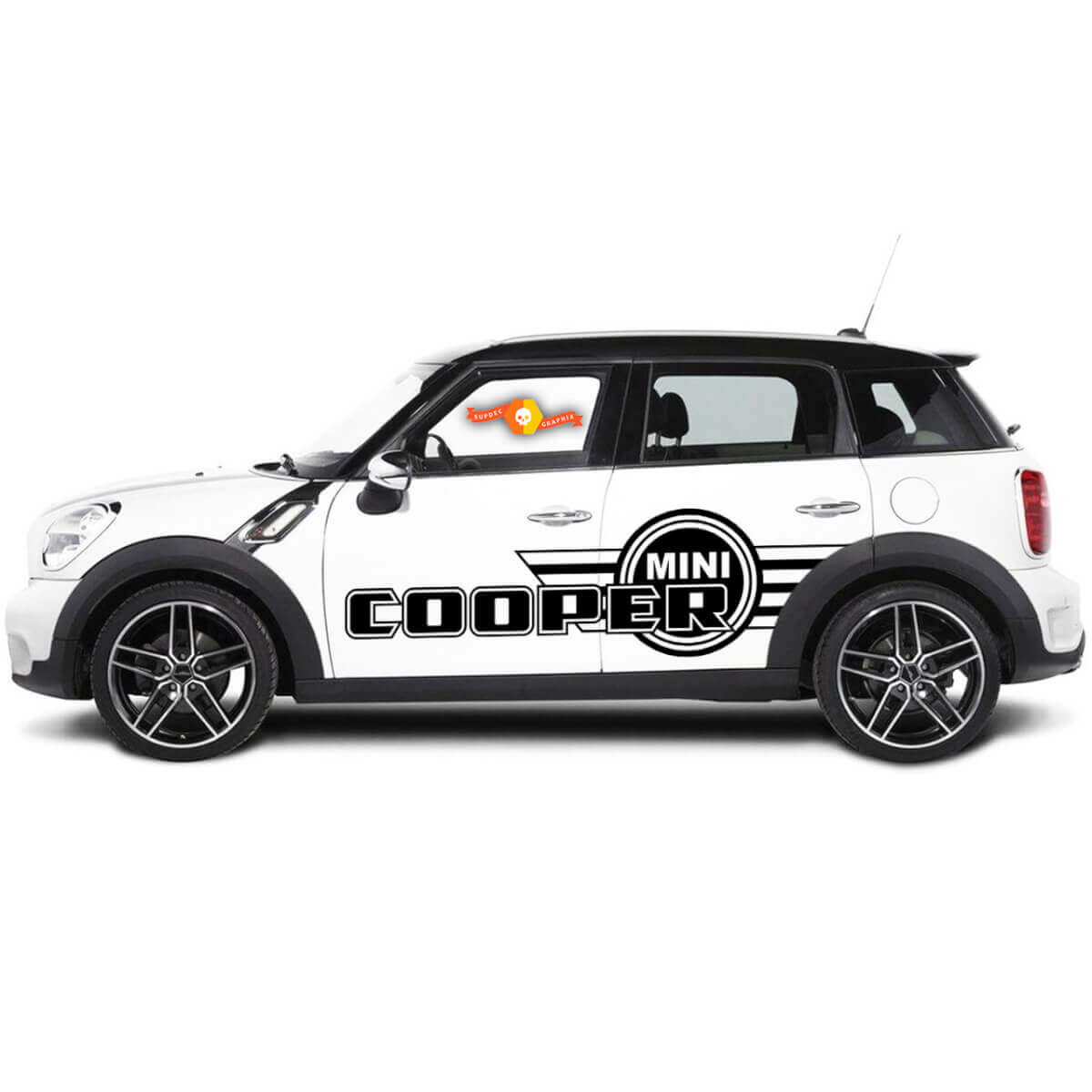 Calcomanías gráficas de rayas laterales para Mini Cooper Countryman 2000 a 2019
