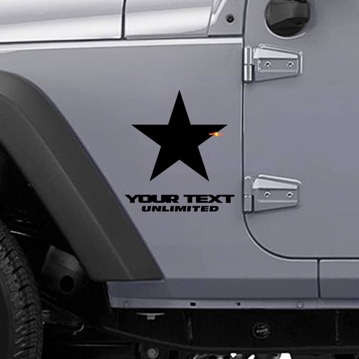 Juego de Vinilos Laterales con Letras Personalizadas en Forma de Estrella para Jeep Wrangler