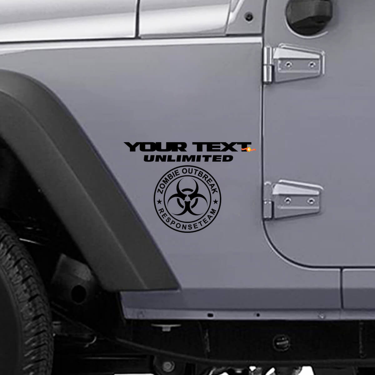 Pegatina de vinilo personalizada del equipo de respuesta al brote zombi para Jeep Wrangler Unlimited