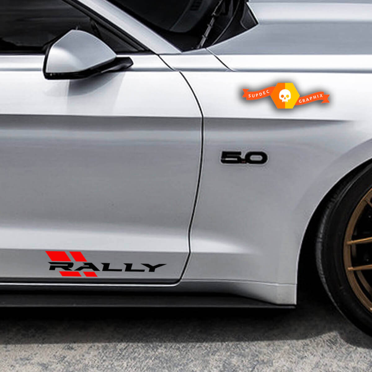 Juego de Vinilos Laterales para Puertas de Rally para Coches