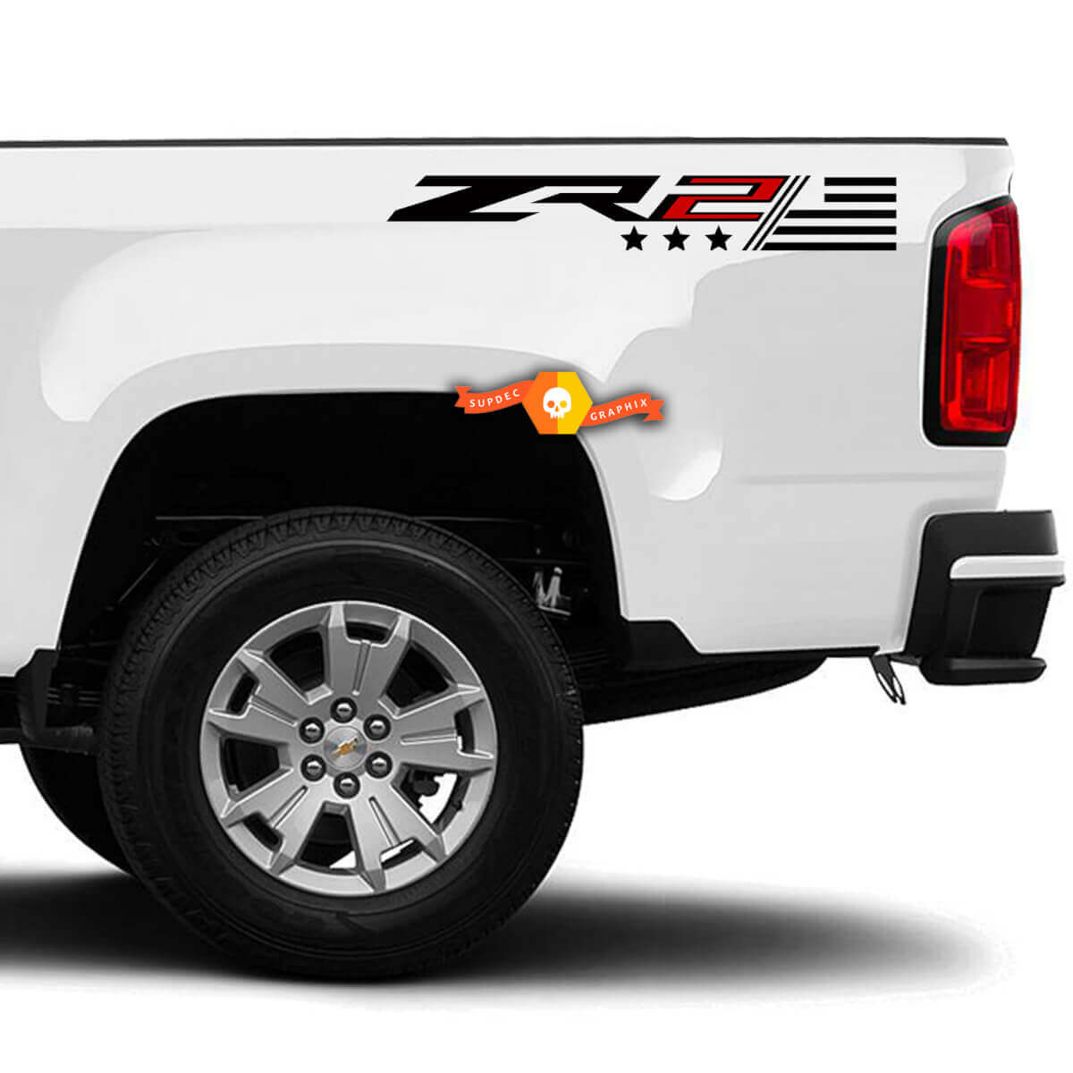Juego de Pegatinas de Vinilo en el Lado de la Caja con la Bandera de EE. UU. ZR2 para Chevy Colorado