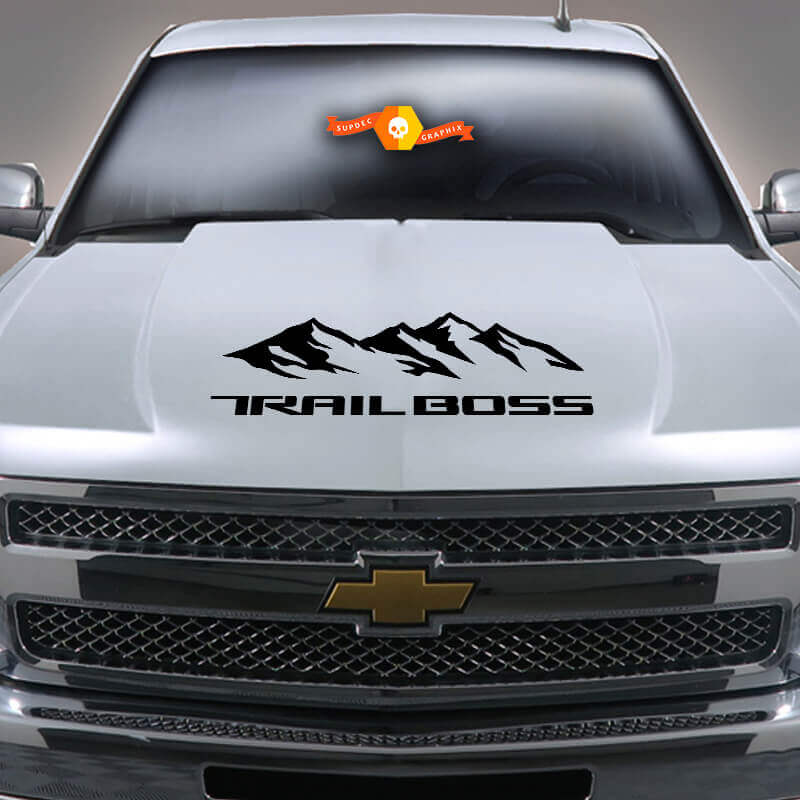 2019 2020 Chevy Silverado 1500 Mountain TRAIL BOSS Calcomanía decorativa para capó

