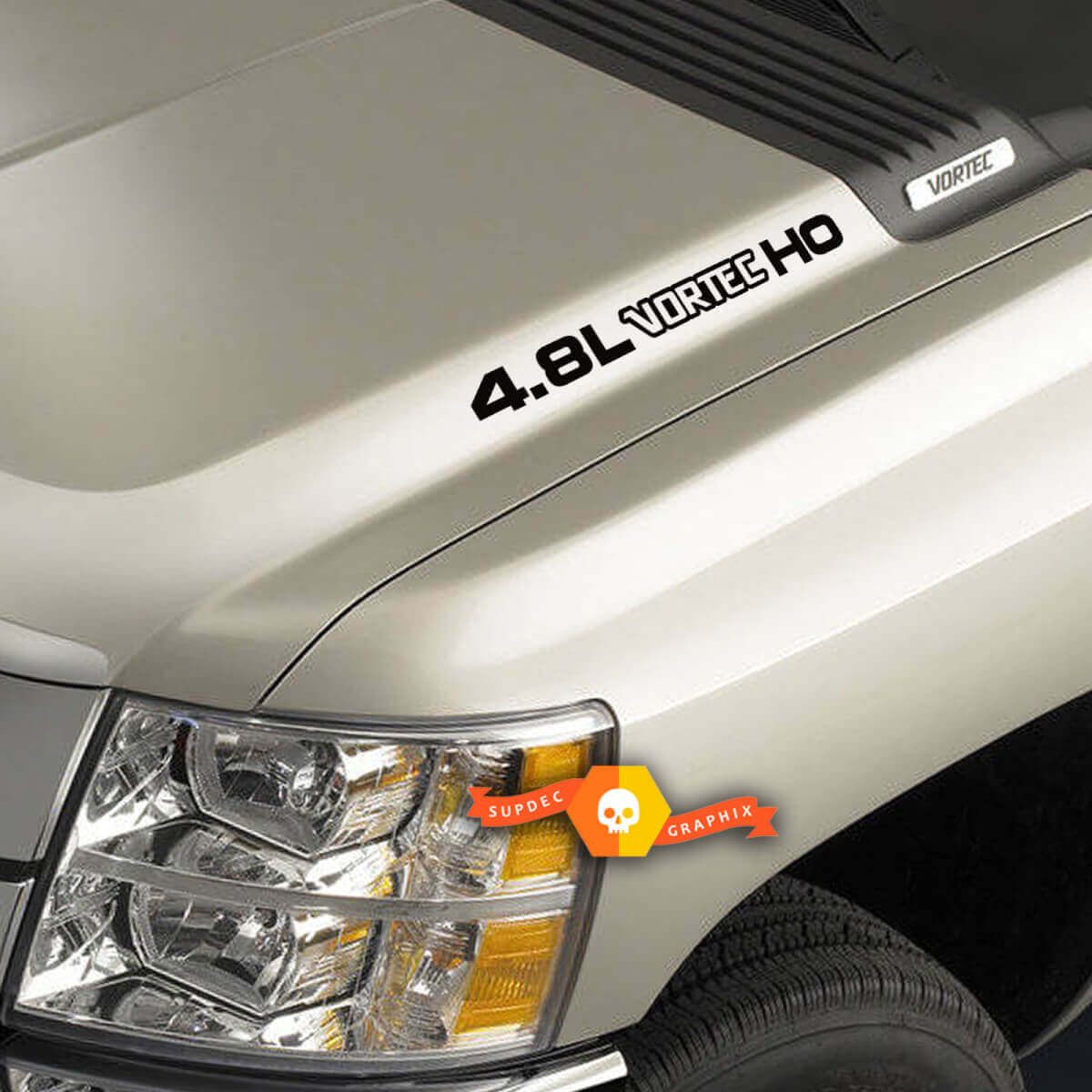 Pegatina adhesiva de vinilo para capó Vortec V6 4.3L para GMC Sierra