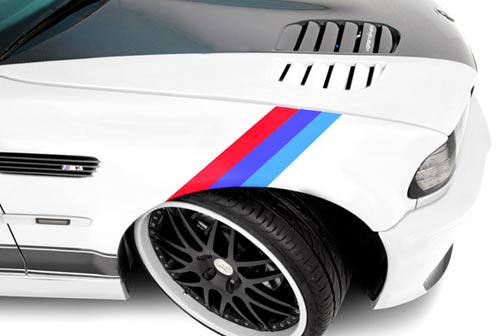 Adhesivo para capó con rayas tricolores BMW Motorsport M3 M5 M6 X5 E30 E36
