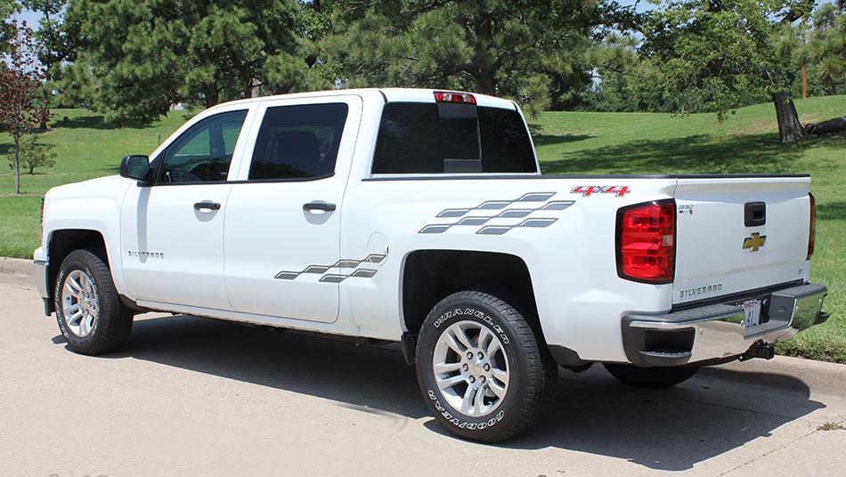 2000-2015 Chevy Silverado GMC Sierra Checker Vinilo Gráficos Pegatinas Calcomanías Kit de rayas
