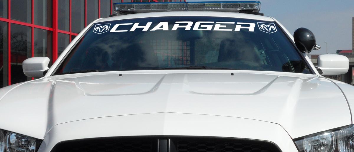Etiqueta engomada de la etiqueta del vinilo de la bandera del parabrisas de la ventana abetos Dodge Charger