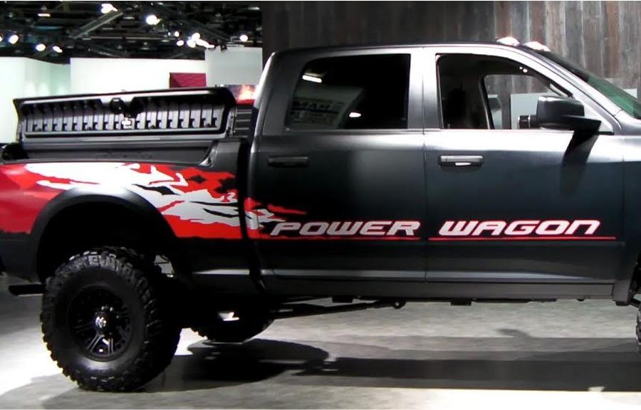 KIT de calcomanía Dodge Ram Power Wagon Hemi 2013 - 2020 para el lado del conductor y del pasajero del portón trasero
