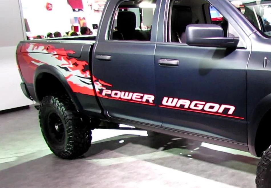 KIT de calcomanía Dodge Ram Power Wagon Hemi 2013 - 2020 para el lado del conductor y del pasajero del portón trasero
