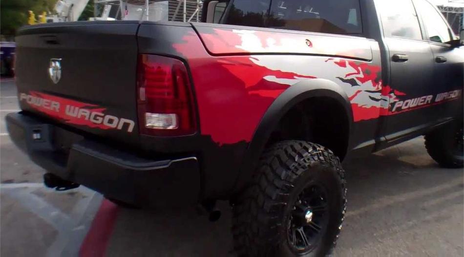 KIT de calcomanía Dodge Ram Power Wagon Hemi 2013 - 2020 para el lado del conductor y del pasajero del portón trasero
