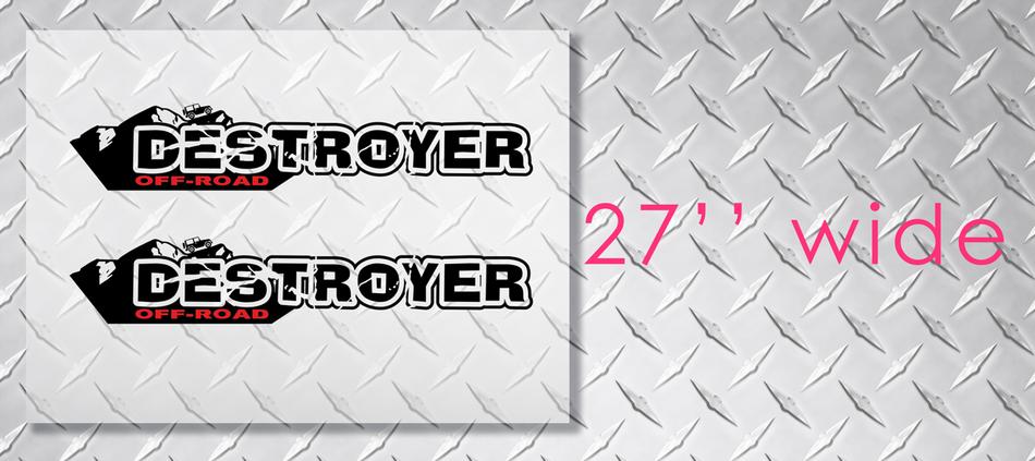 Par de DESTROYER Wrangler Decal set Jeep pegatinas capó guardabarros gráfico TJ JK CJ YJ rubicon