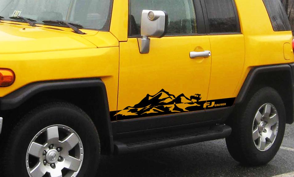 Toyota FJ Cruiser Mountains Side Trim Strobe Stripes Vinilo Adhesivo Calcomanía Gráficos LOGO
