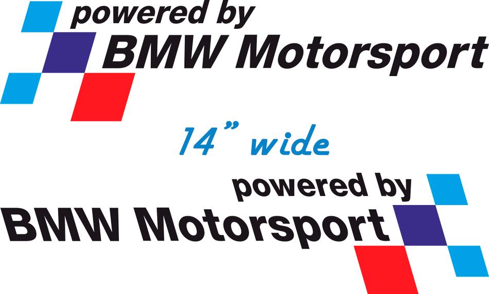 Par BMW impulsado por BMW Motorsport calcomanía adhesiva M3 M6 M5 M4 e92 e46 e36
