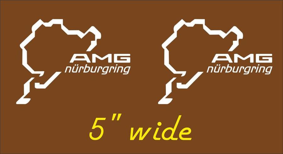 Par AMG Nurburgring Ring ventana cuerpo racing vinilo calcomanía 5.5