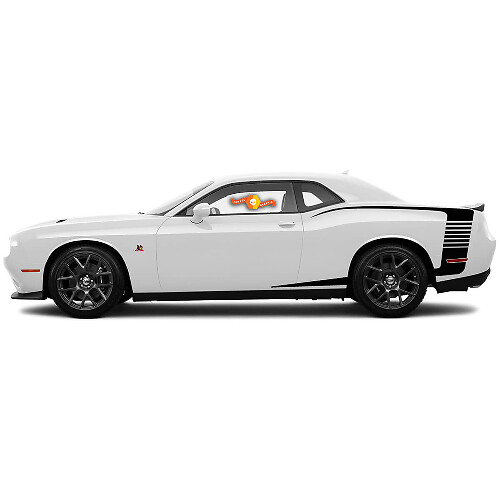 Kit de calcomanías en cinta lateral en forma de C invertida para cuarto trasero derecha para Dodge Challenger 2015-2018