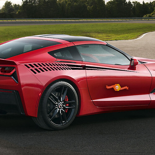 Calcomanías de vinilo de rayas laterales estroboscópicas para Chevy Corvette C7 2014+