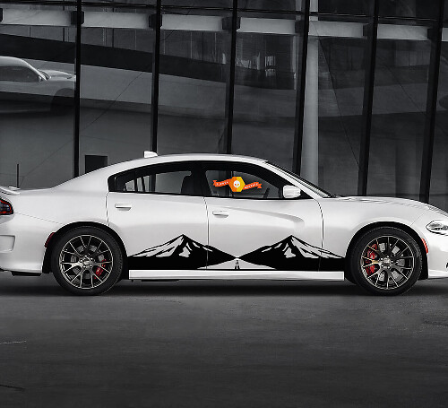 2 Side Dodge Charger Mountain Road Side Vinilo Calcomanías Gráficos Pegatina
