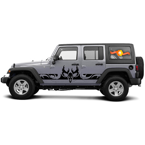 Kit de vinilos curvados para panel lateral Skull Rocker para Jeep Wrangler