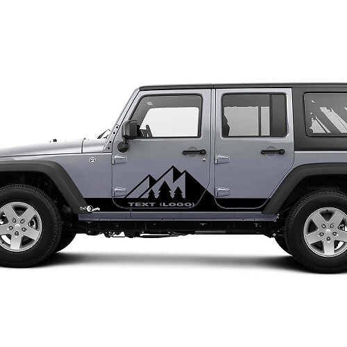 Vinilos laterales personalizados de montañas para Jeep Wrangler