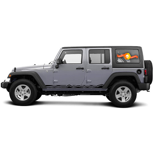 Vinilos Laterales Estilo Topográfico Curvado para Jeep Wrangler