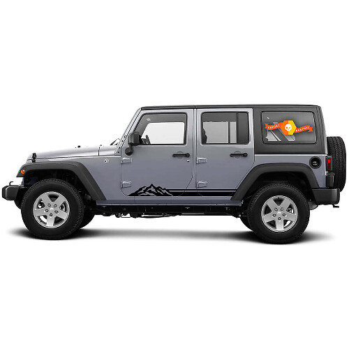 Pegatinas de vinilo para los paneles laterales Mountain Rocker para Jeep Wrangler CJ TJ JK JKU JL JLU