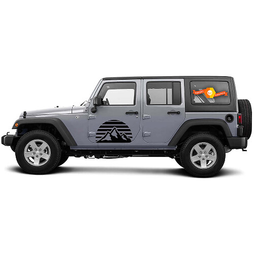 Vinilos adhesivos laterales de puerta Amanecer en la Montaña para Jeep Wrangler