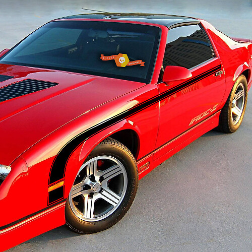 Vinilos adhesivos laterales estilo palo de hockey para Chevy Camaro 1982-1992