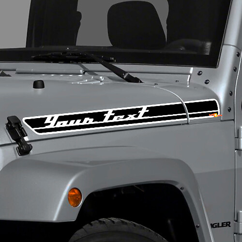 Kit de vinilos de franjas laterales personalizadas para capó para Jeep Wrangler