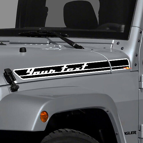 Kit de vinilos de franjas laterales personalizadas para capó para Jeep Wrangler