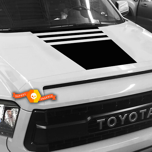 Pegatina de vinilo para capó con diseño de franjas blackout para Toyota Tundra 2007-2013