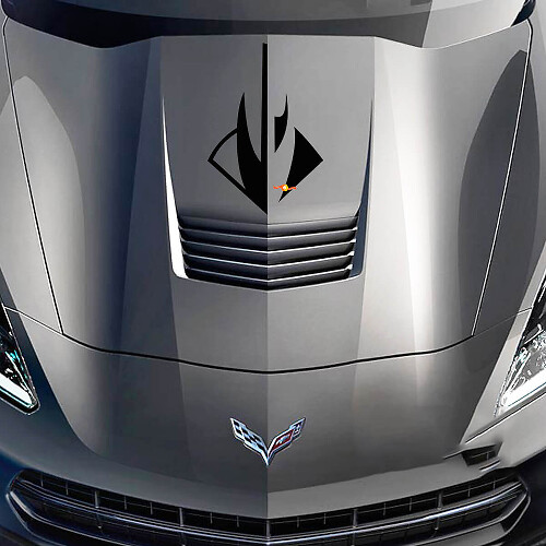 Calcomanía adhesiva de vinilo con logo de capó estilo Stingray para Chevy Corvette C7 2014-2017