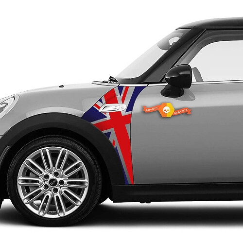 Juego de calcomanías de aleta A con la bandera Union Jack para MINI Cooper S