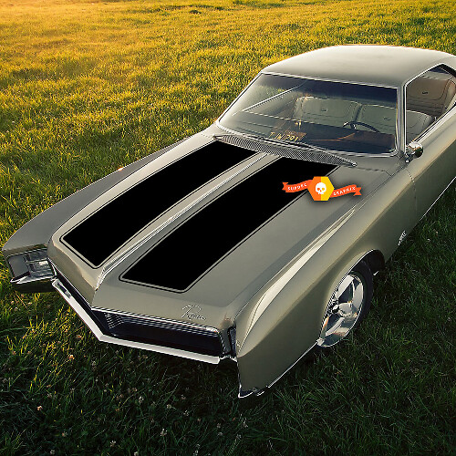 Kit de Calcomanías de Vinilo con Doble Franja para Capó para Buick Riviera GS 1968+