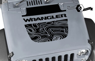 Jeep Wrangler Graphics kit Vinilo Wrap Decal Blackout Contour Map Hood split style Decal
