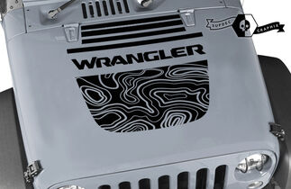 Jeep Wrangler Graphics kit Vinilo Wrap Decal Blackout Contour Map Hood Split Strobe style Decal
