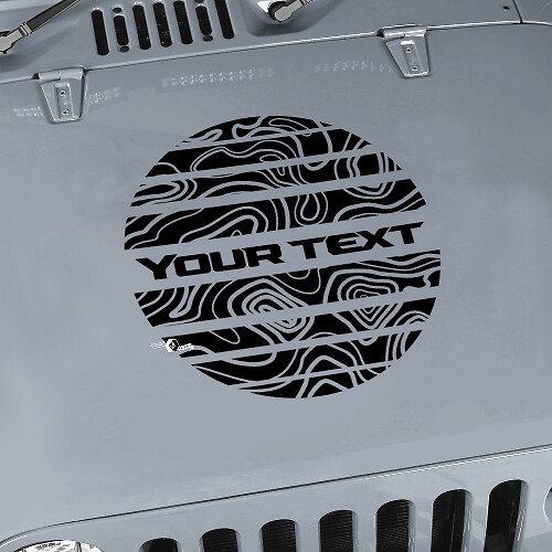 Jeep Wrangler Kit de gráficos Vinilo Wrap Pegatina Calcomanía Blackout Contour Map Hood Сircle Estilo estroboscópico Pegatina Calcomanía
